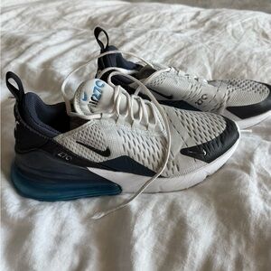 Nike Air Max 270 White and Blue Sneakers
